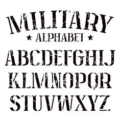 Stencil-plate serif font N2