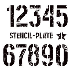 Stencil-plate numbers in military style