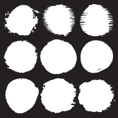 hand drawn grunge circle frames vector illustration
