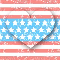 American flag in heart shape USA background N2