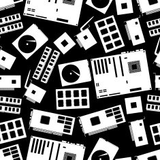 internal desktop computer components seamless dark pattern eps10 N2