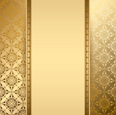 gold background with vintage pattern - vector N2