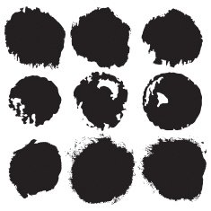 Grunge shapes collection black isolated on white background set