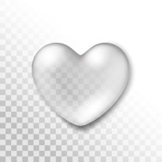 Vector Realistic Water Heart Drop Isolated on Transparent Background