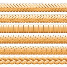 Golden metal chains on white N2