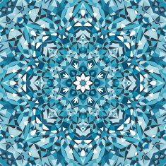 blue circular kaleidoscope pattern N2