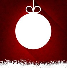 Christmas paper ball on red background