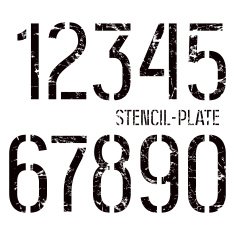 Stencil-plate numbers in military style N2