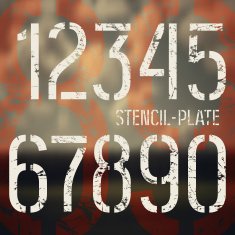 Stencil-plate numbers in military style N3