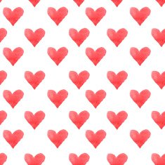 Watercolor seamless pattern red hearts N2