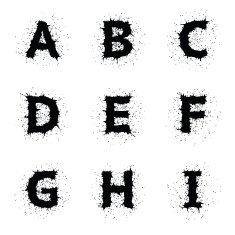Black Ink Grunge Alphabet N2
