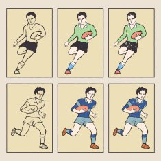 Vintage Style Sports Cards Rugby American Football Vector N2