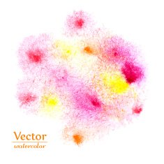 Vector abstract pink and yellow blots Bright ink design spots