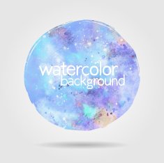 Watercolor round stain background blue