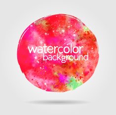 Watercolor background hand-drawn round stain