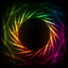 Shining blurred neon spiral abstract frame