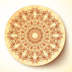Vector plate template with Indian mehndi round ornament N2