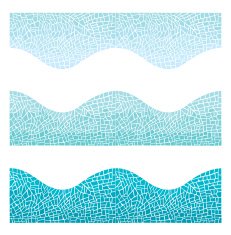Seamless background wave mosaic of blue and green colors N2