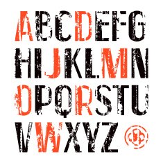 Sans serif font in retro style