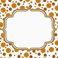 Orange and White Polka Dot Frame Background N2