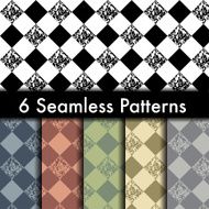 Set of 6 rhombus vector seamless patterns N2
