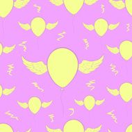 Seamless yellow balloons N2