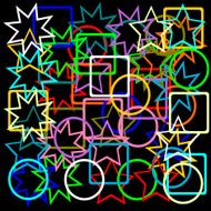 Colorful Geometry Circle Triangle Star Square Background