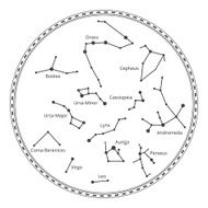 Vector sky map with constellations
