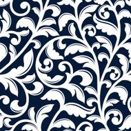 Ornamental white floral seamless pattern N2