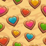 Seamless pattern with cute cartoon hearts