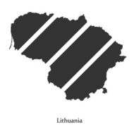 Black map of Lithuania for your design N2