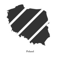 Black map of Poland for your design