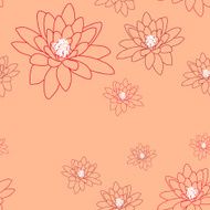 Delicate magnolia flowers on a creamy-pink background Seamless vector pattern