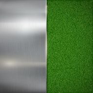 Metal plate on the lawn