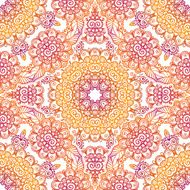Pink and orange lacy seamless pattern