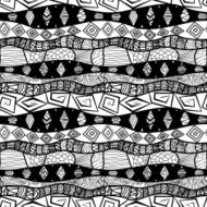 Black and white tribal seamless pattern N3
