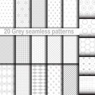 Set of 20 gray seamless patterns N2