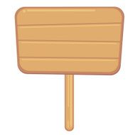 Wood sign in rectangle shape