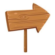 Wood sign in direction shape