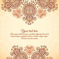 Vintage floral background in Indian mehndi style