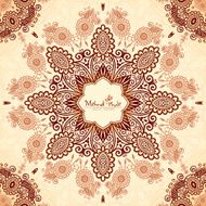 Vintage round seamless pattern in Indian mehndi style N5