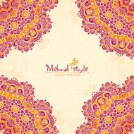 Vintage flowers ethnic background in Indian mehndi style N2