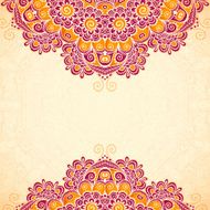 Vintage flowers ethnic background in Indian mehndi style N3