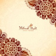 Vintage flowers ethnic background in Indian mehndi style N4