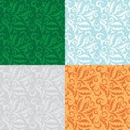 seamless curly floral texture - vector set N2