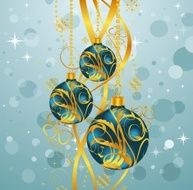 abstract blue background with Christmas balls N2