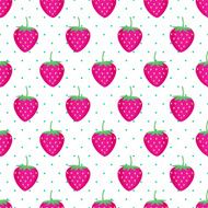 Cute vector strawberry pattern Seamless background with pink strawberries