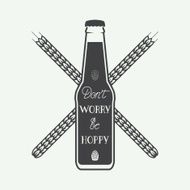 Vector vintage beer logo with hand lettering fun motivation quot