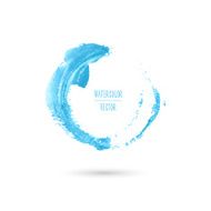 Blue watercolor round spot Design template