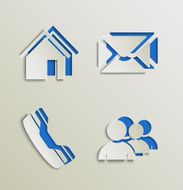 Web elements icons cut out template